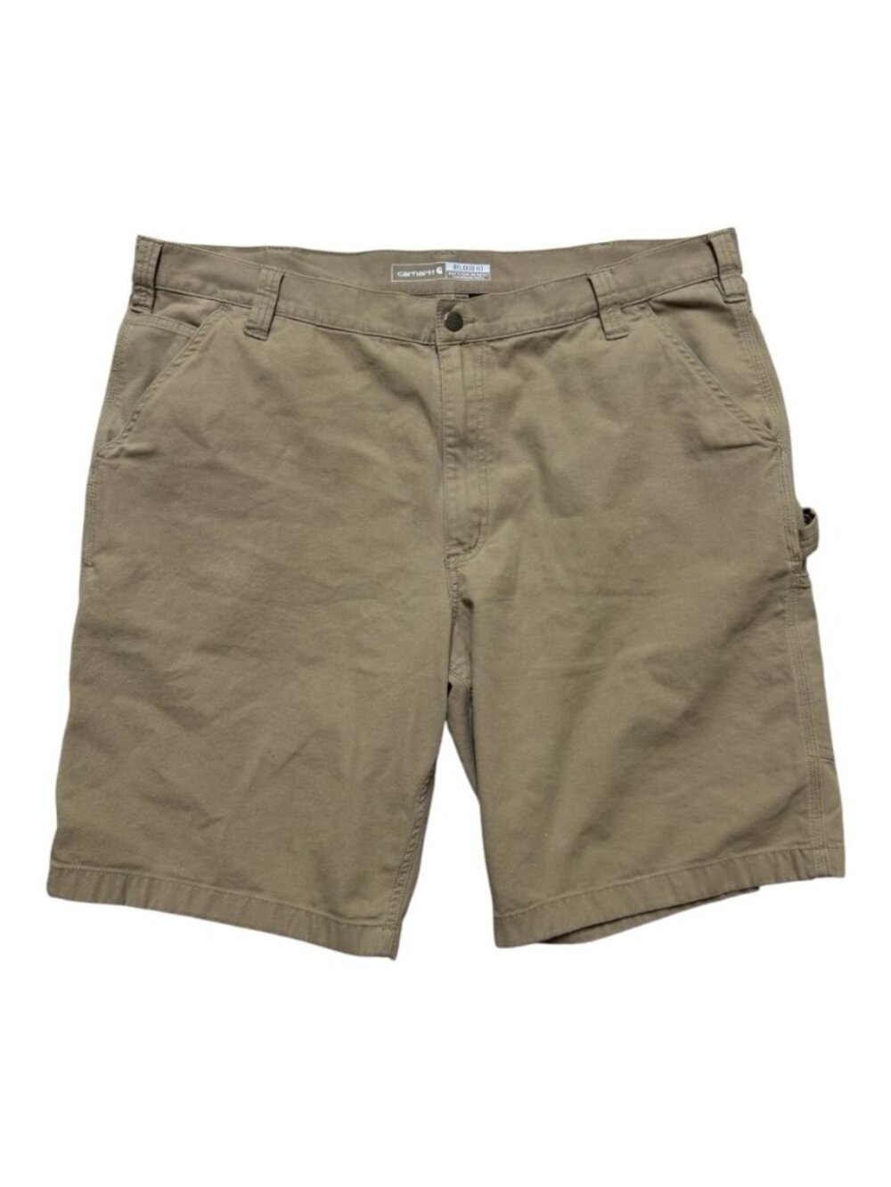 Carhartt Rugged Flex Canvas Utility Work Shorts Khaki 42x11 Relaxed Fit